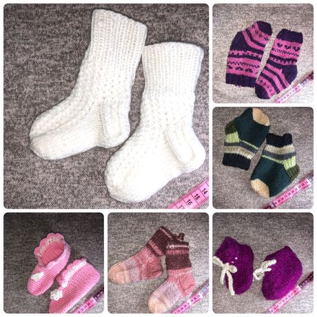 Шерстяні шкарпетки (розміри 18-23) носки, пінетки дитячі