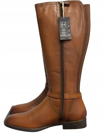 Kozaki brązowe skórzane płaskie Carmela 40