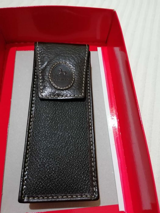 Porta lápis p/homem castanho da Cavalinho em pele genuína, estado novo