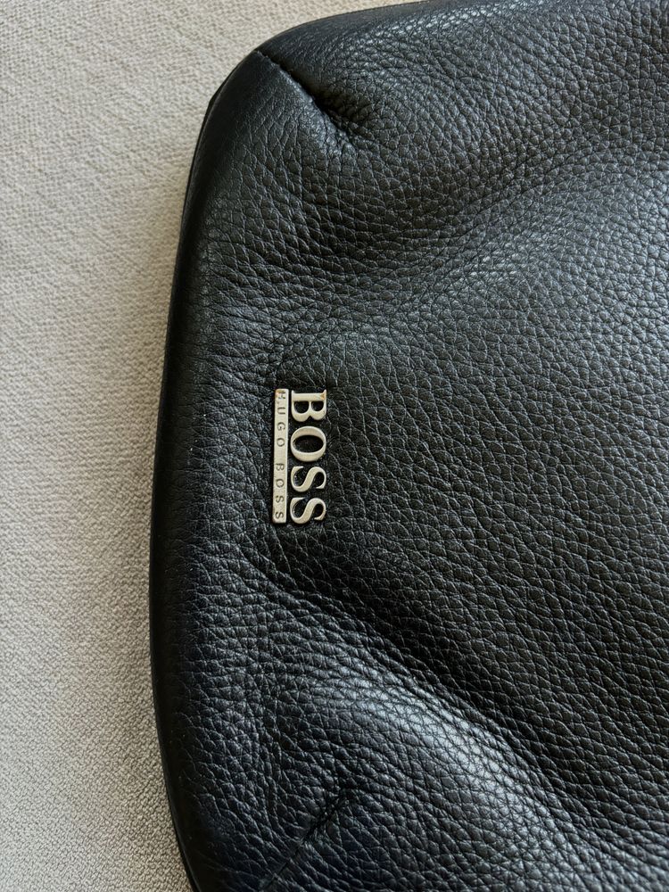 Torba męska na ramię saszetka Hugo Boss czarna skóra