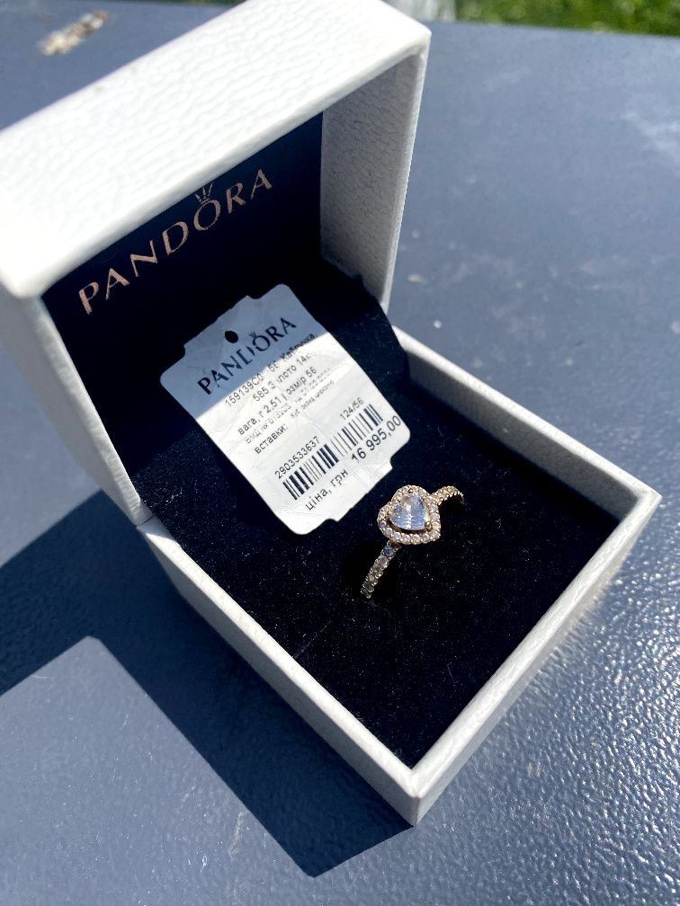 Золота каблучка Pandora стан 10/10, розмір 17.5