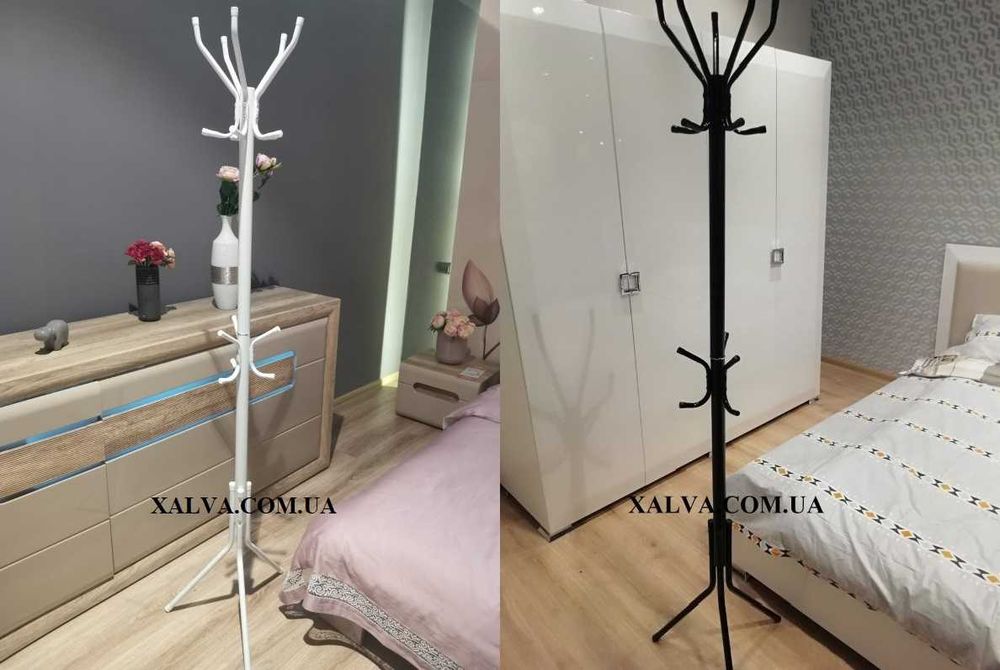 Вешалка напольная-стойка 180 см черная,белая вішалки Floor
