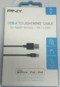 Cabo PNY USB Lightning preto 1,2M