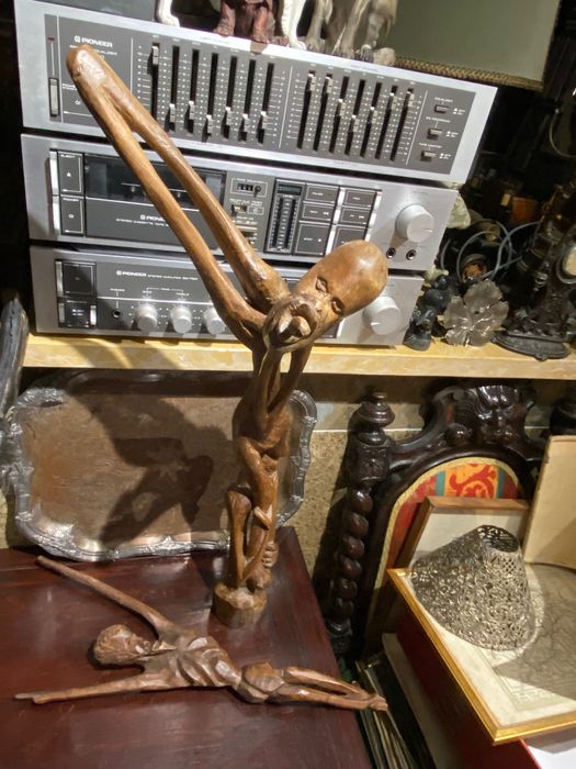 Escultura Alberto Chissano 66 cm África Moçambique Anos 70 Assinada