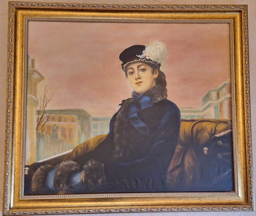 Obraz olejny na płótnie - Portret kobiety - okres międzywojenny