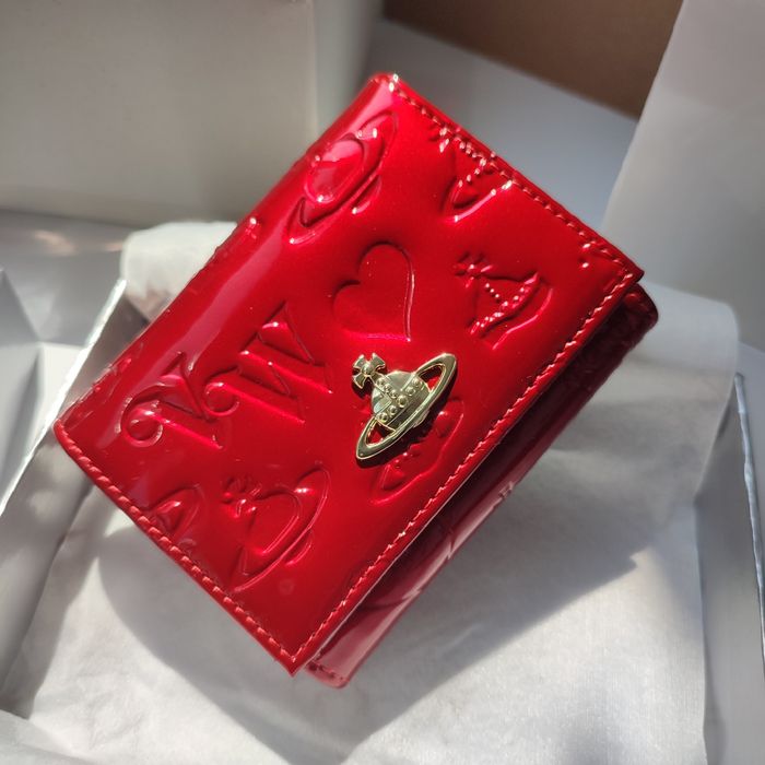 Оригінальний  Гаманець Vivienne Westwood Шкіряний Червоний Лакований