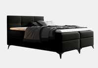 Łóżko kontynentalne 180x200 FIGARO czarne z materacami , niska cena