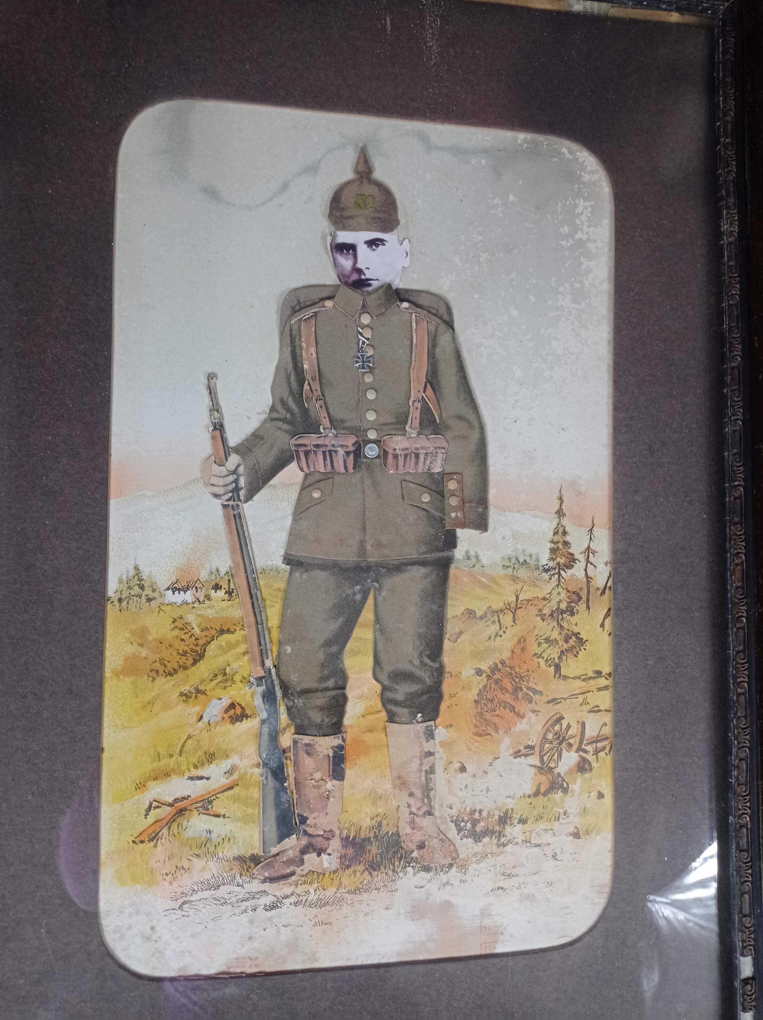 Żołnierz pruski stary obraz krzyz zelazny