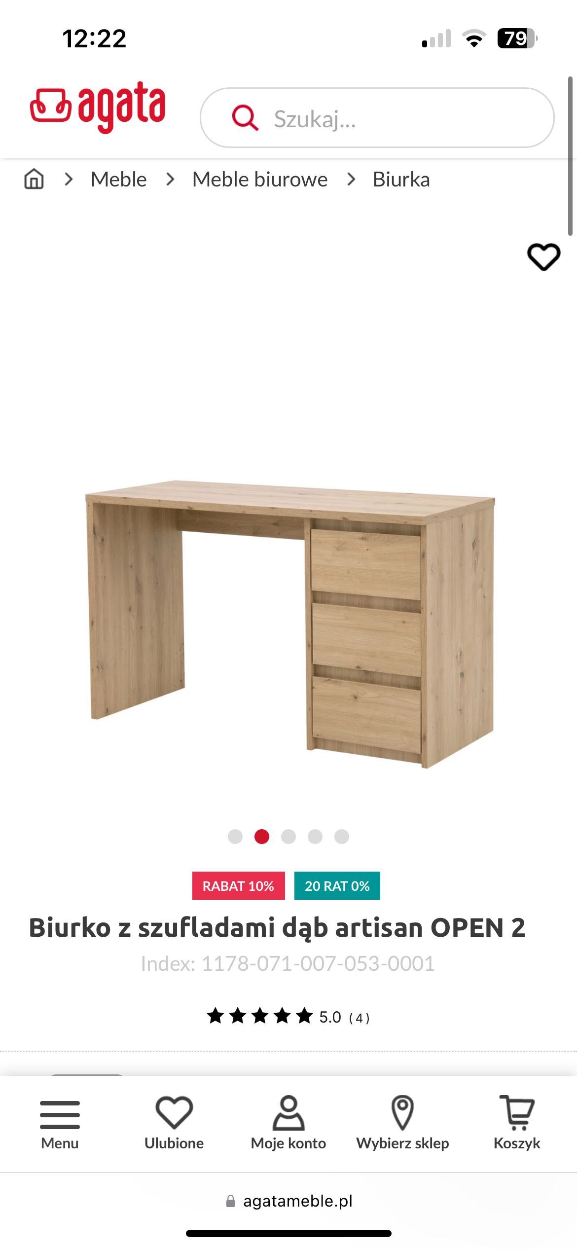 Sprzedam biurko z Agatą meble Dąb artisan open 2