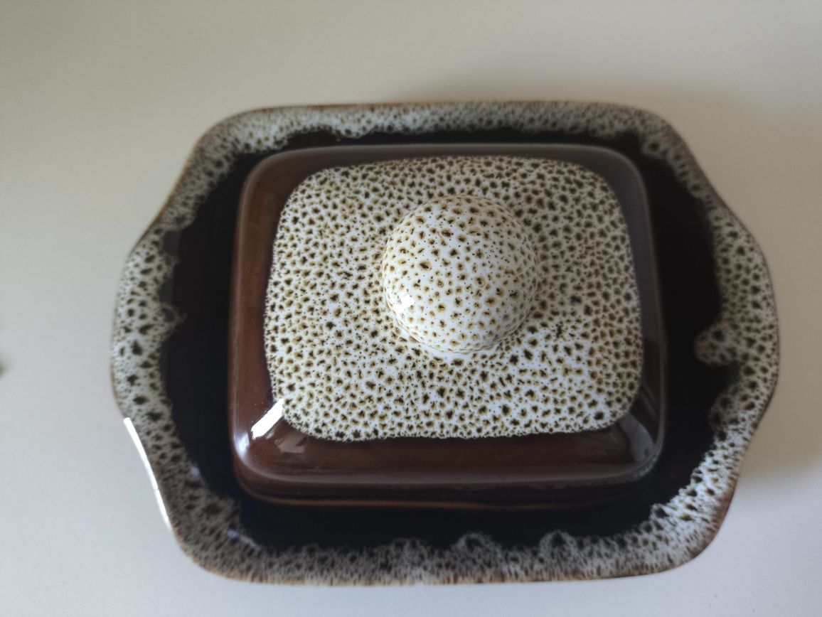 JAK NOWA niepowtarzalna maselniczka ceramiczna Unikat !