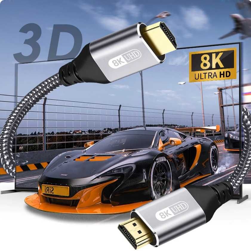 Кабель HDMI v2.1 8K 1/2/3 метра Grey Ultra High Speed HDR