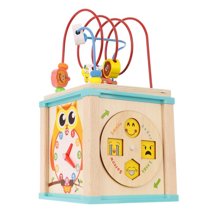 lt332 kostka montessori drewniana przeplatanka labirynt mula