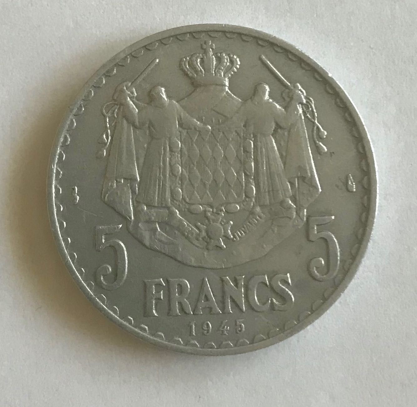Monako 5 franków, 1945