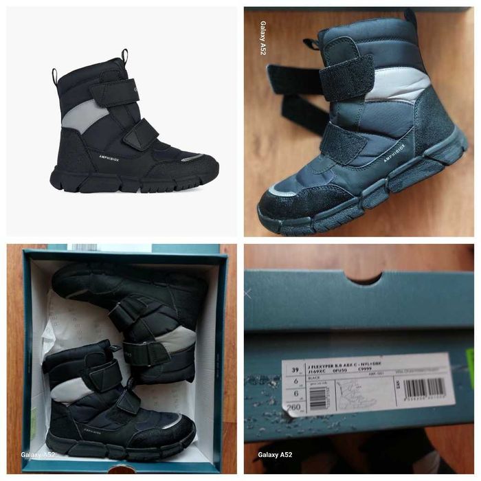 Buty zimowe Śniegowce Trzewiki GEOX (39) (23-25cm) Flexyper Boy Czarny