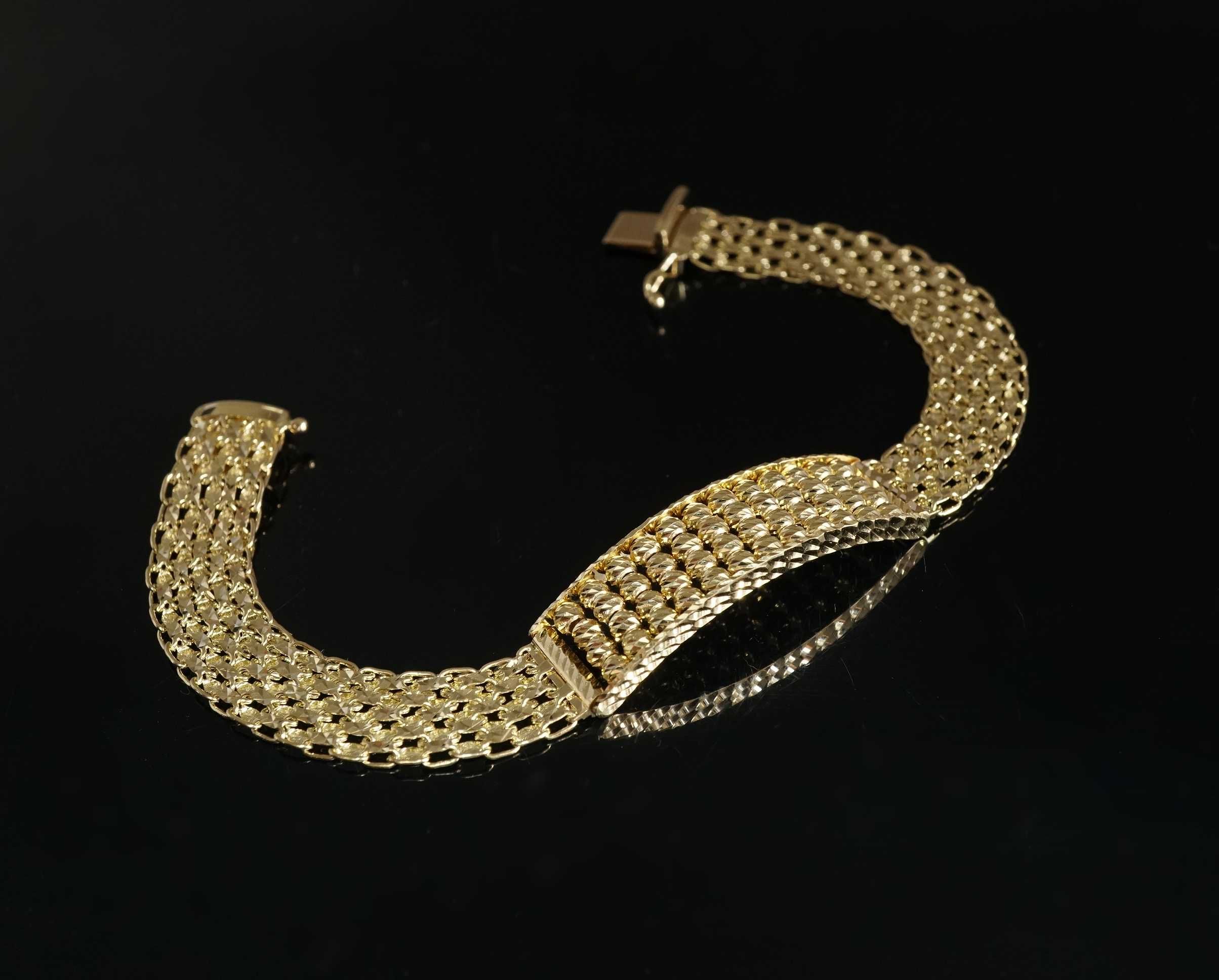 Złoto 585-złota bransoletka z kuleczkami