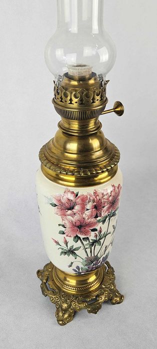 Piękna zbiornikowa lampa naftowa SECESJA Francja