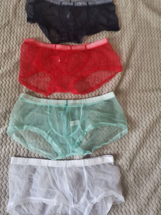 Slipki męskie z siateczki rozmiar M nowe, poliestrowe 5 sztuk