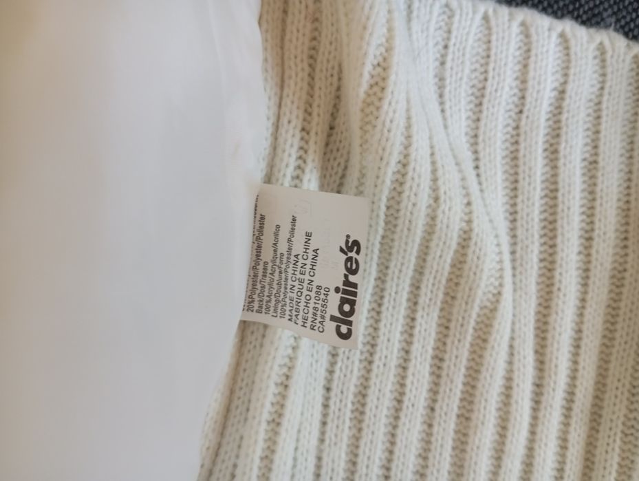 Biała kamizelka z futerkiem claire's