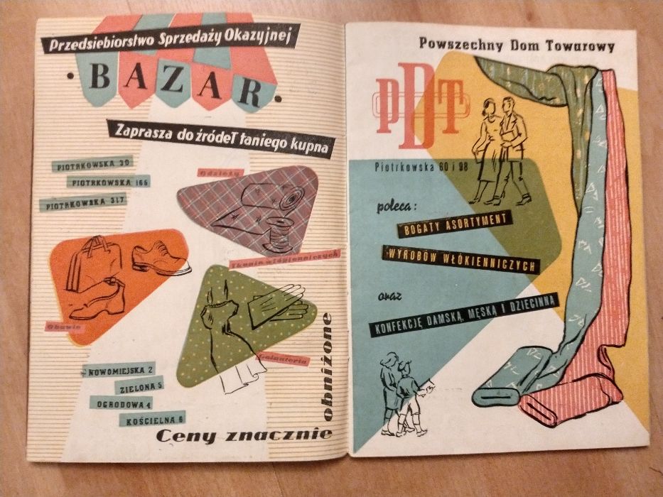 Czar walca program teatralny z reklamami firm i sklepów z lat 50
