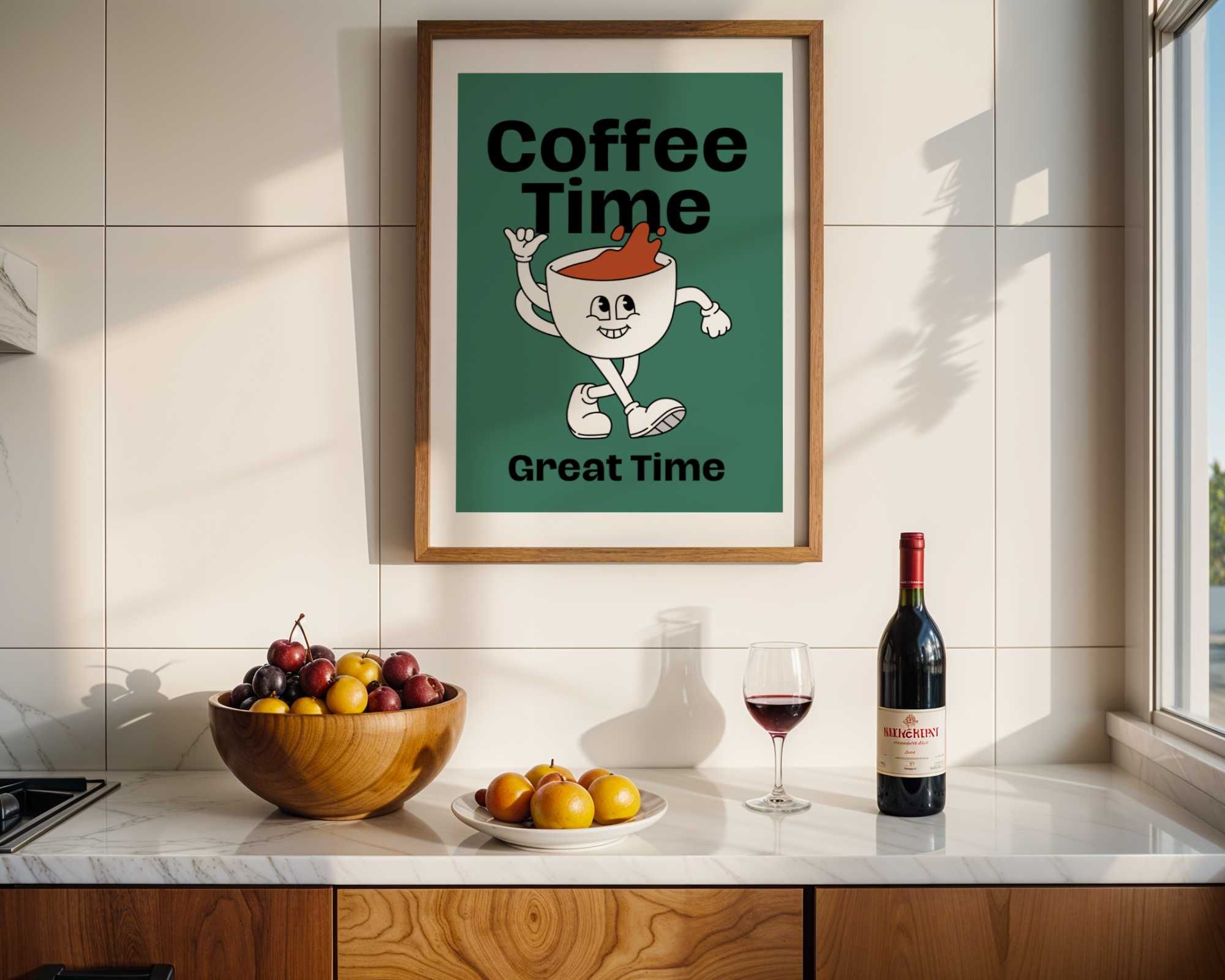 Humorystyczny plakat ,,Coffee time great time"