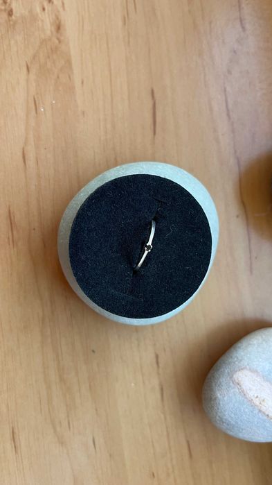 pierścionek srebro, czarny diament