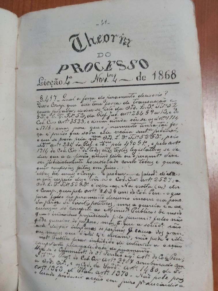 Livro antigo de Direito 1869