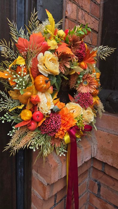 Jesienny wieniec na drzwi