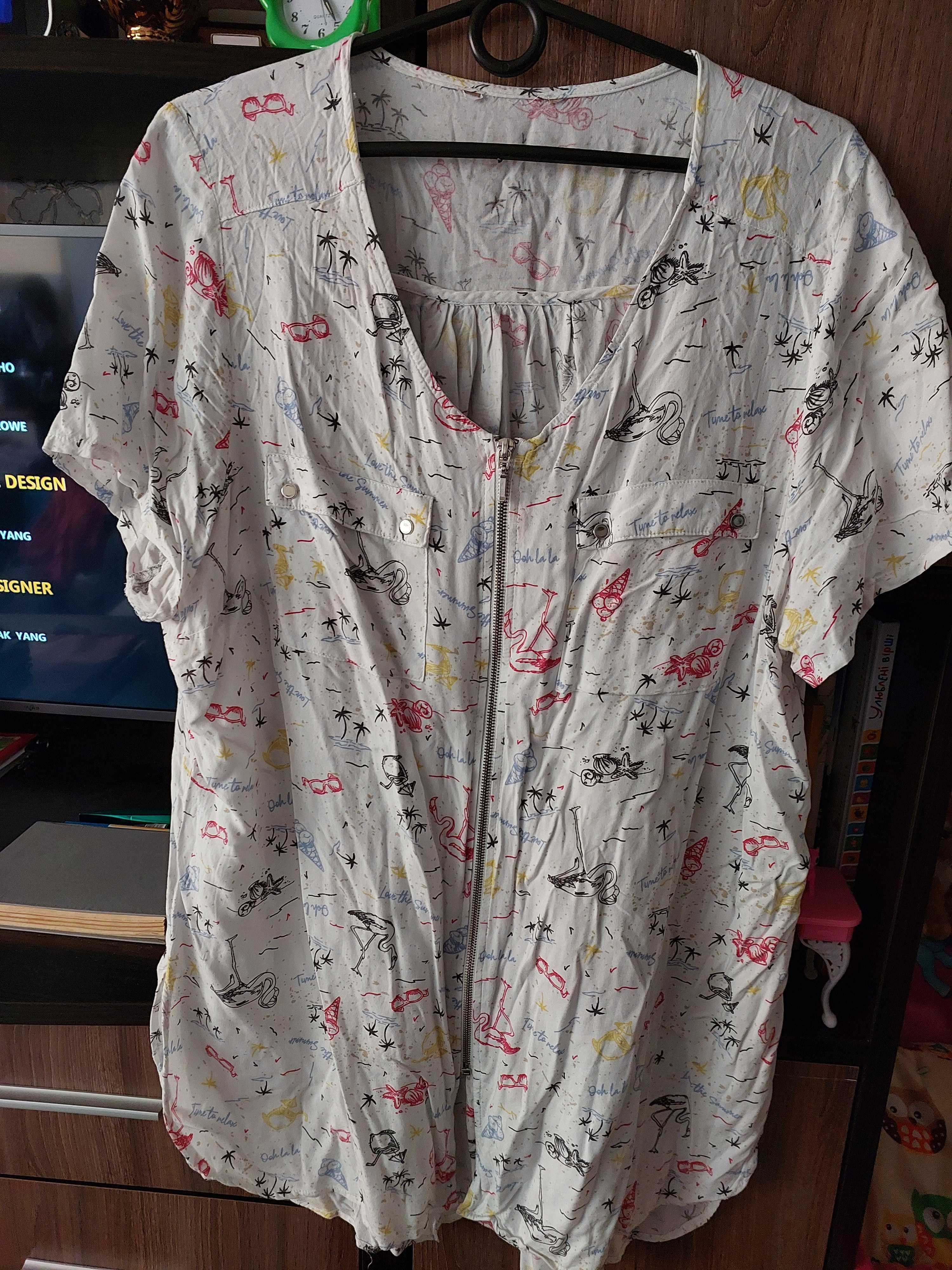 Рубашка-туника женская,длинная,на молнии,летняя,размер-54