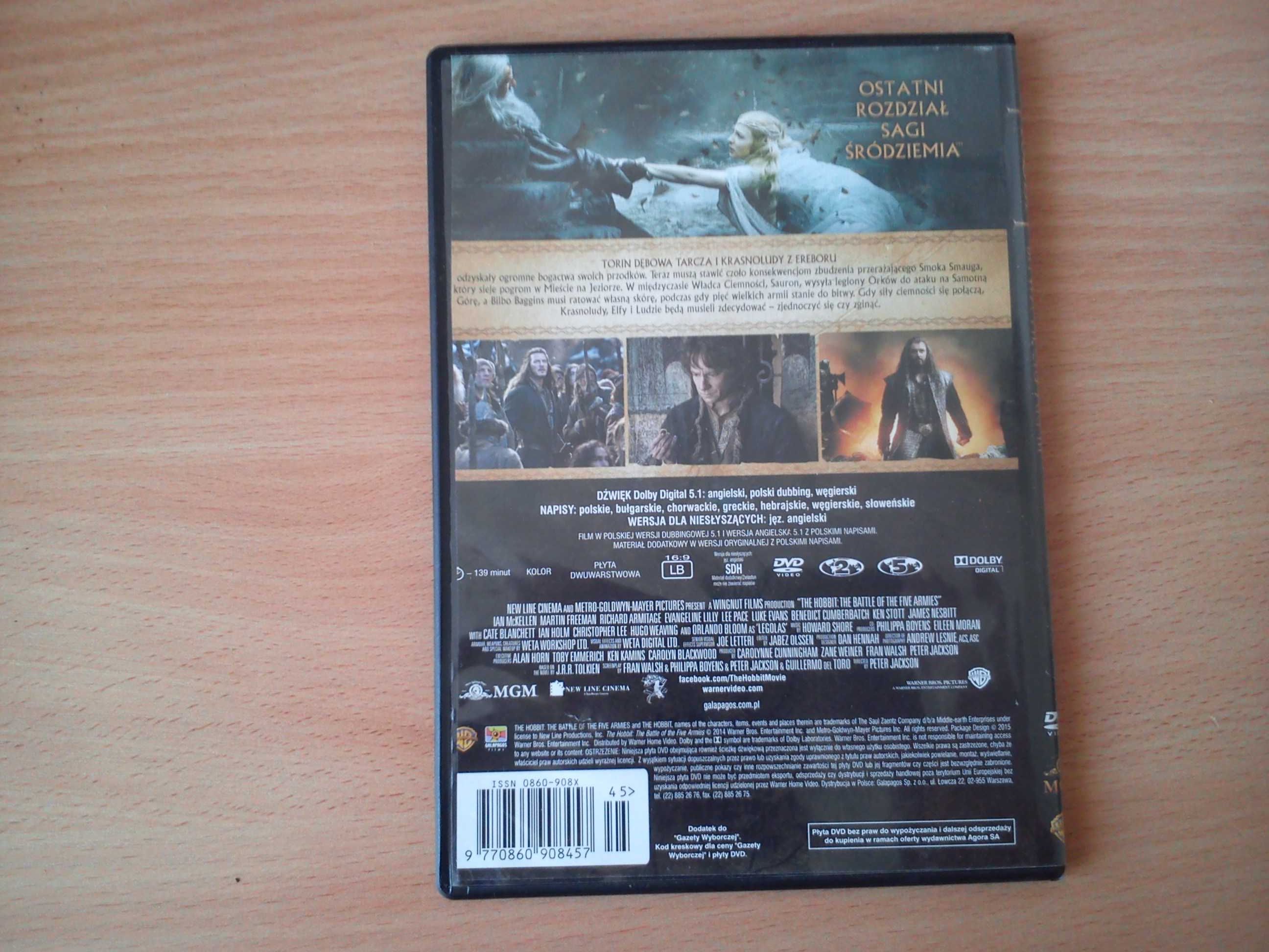 DVD film Hobbit Bitwa pięciu armii