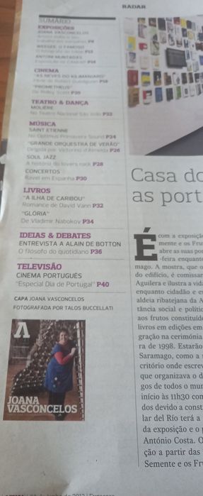 Joana Vasconcelos 2012 em capa de revista