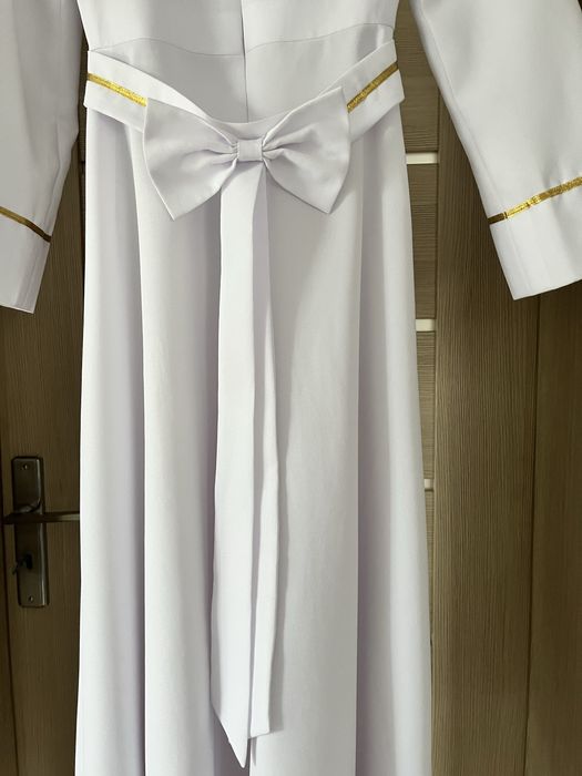 Alba do I Komunii Świetej roz. 152 piękna z kokardą+ halka