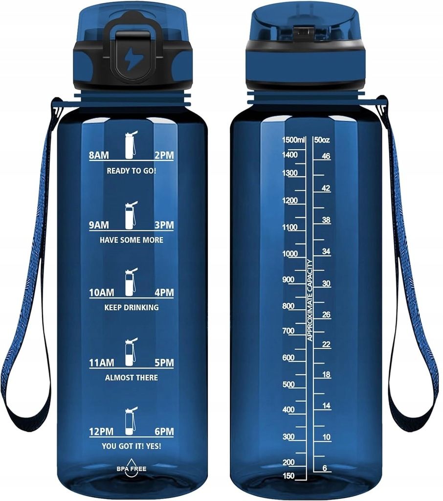 Butelka bidon na wodę Sportowa z ustnikiem 1500ml Grsta
