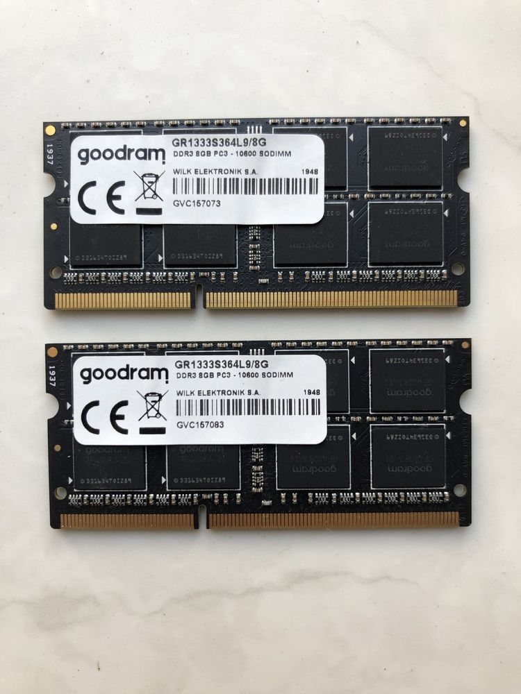 Оперативна пам'ять 2 шт. GOODRAM по 8 GB SO-DIMM DDR3 для Mac - 16 Гб