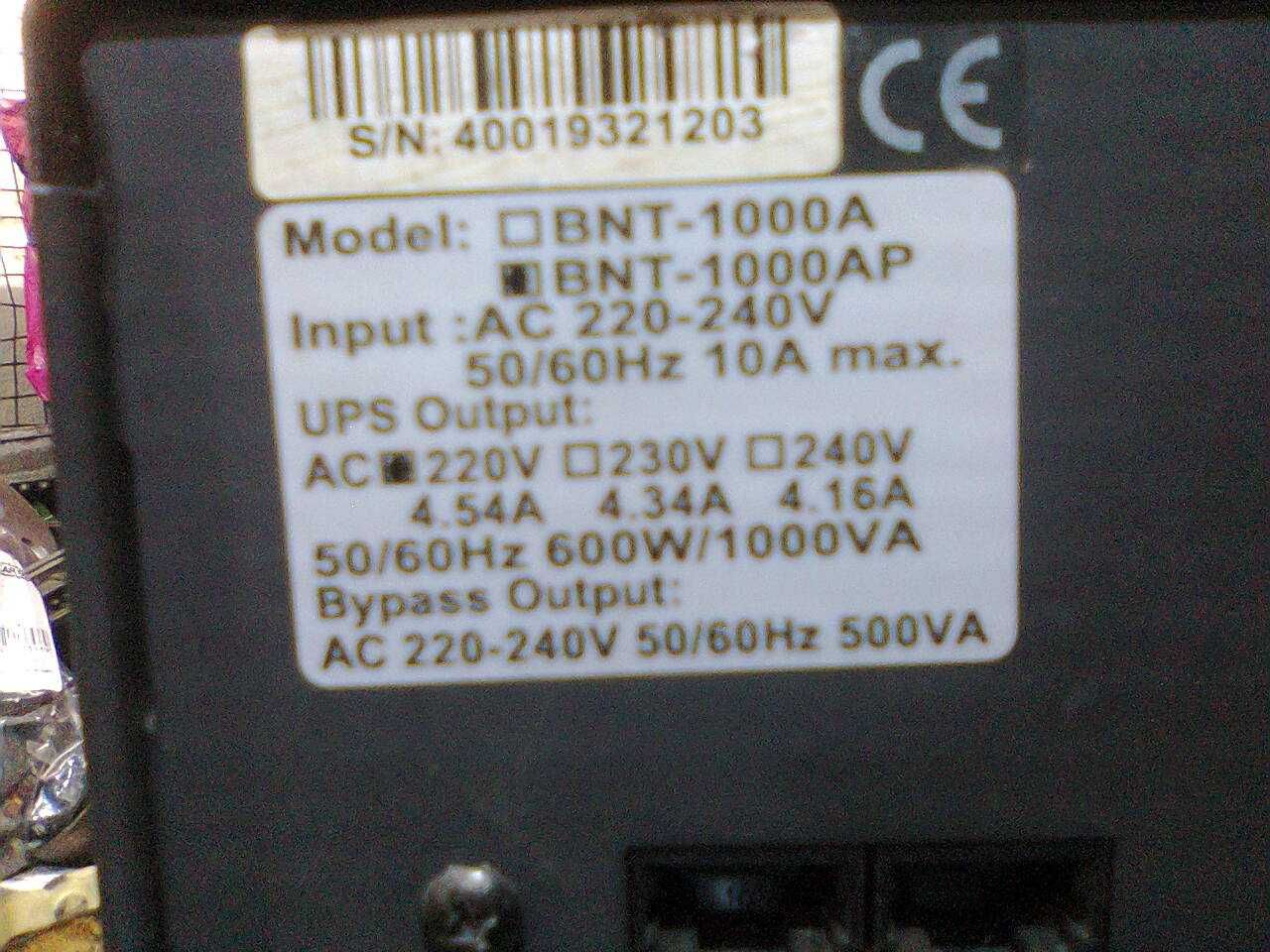 ИБП, бесперебойник 600 Ватт Powercom BNT-1000AP