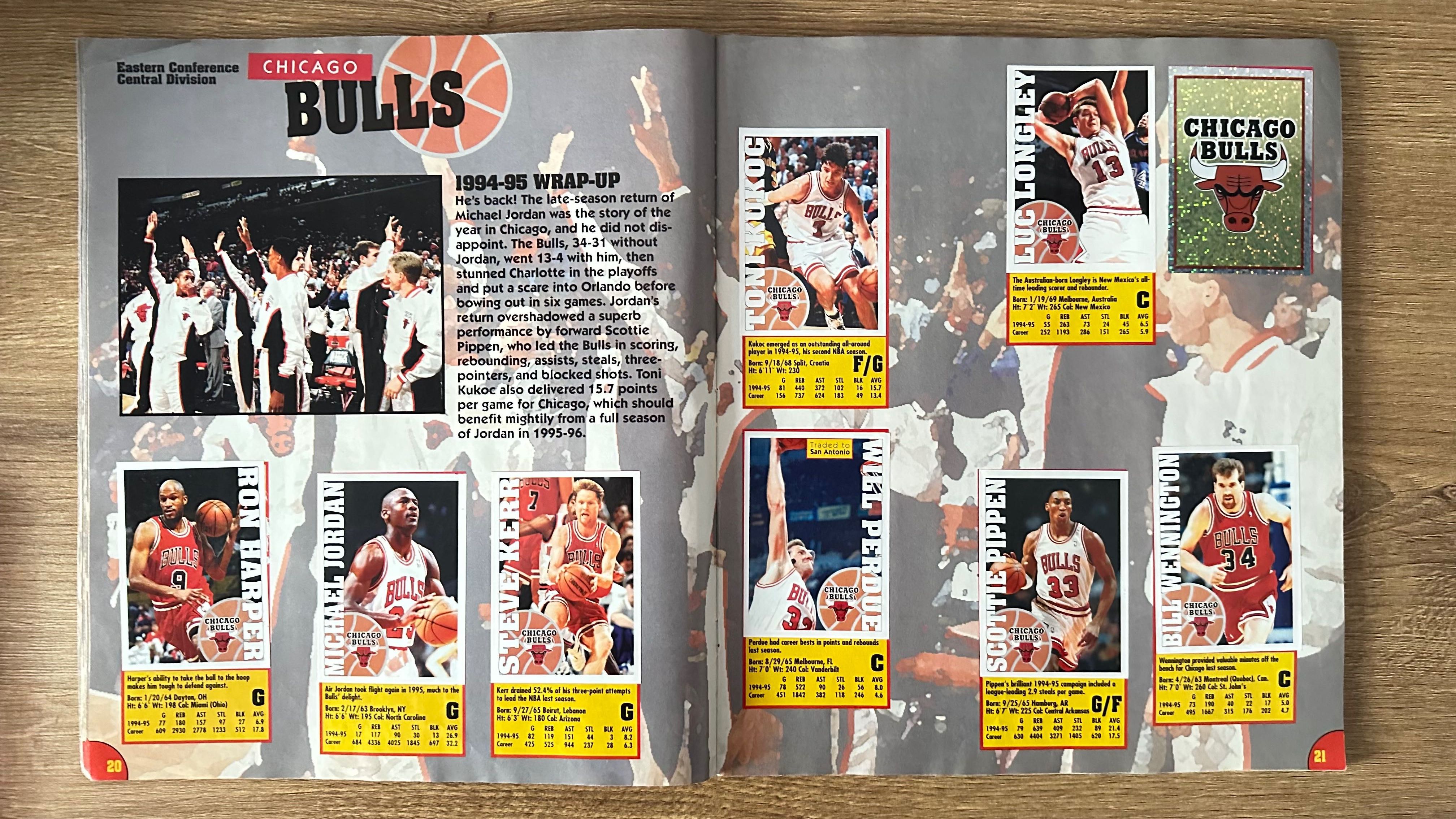 NBA Basketball 95-96 sticker album PANINI kompletny naklejki 288/288