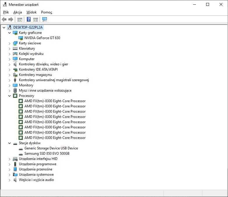 Komputer stacjonarny FX-8300, 12GB RAM, SSD 500GB, GT630