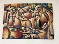 Quadro pintado à mão, pintor moçambicano