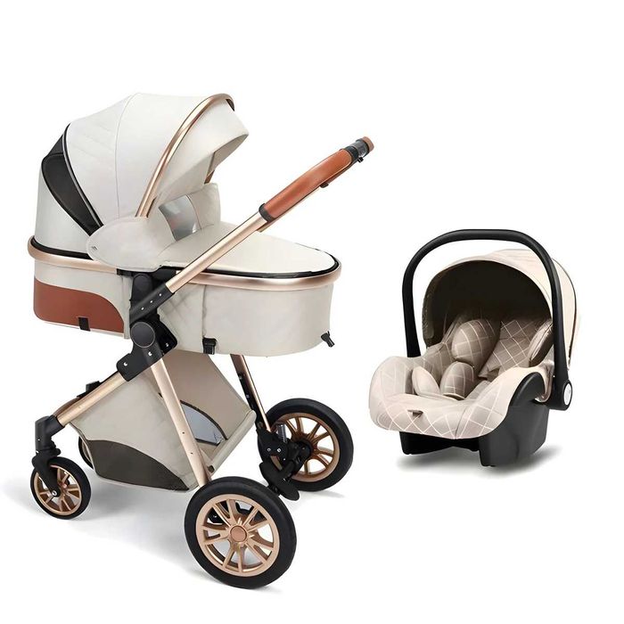 Trio LUXE - Bege/Dourado - Novo em caixa C/Garantia