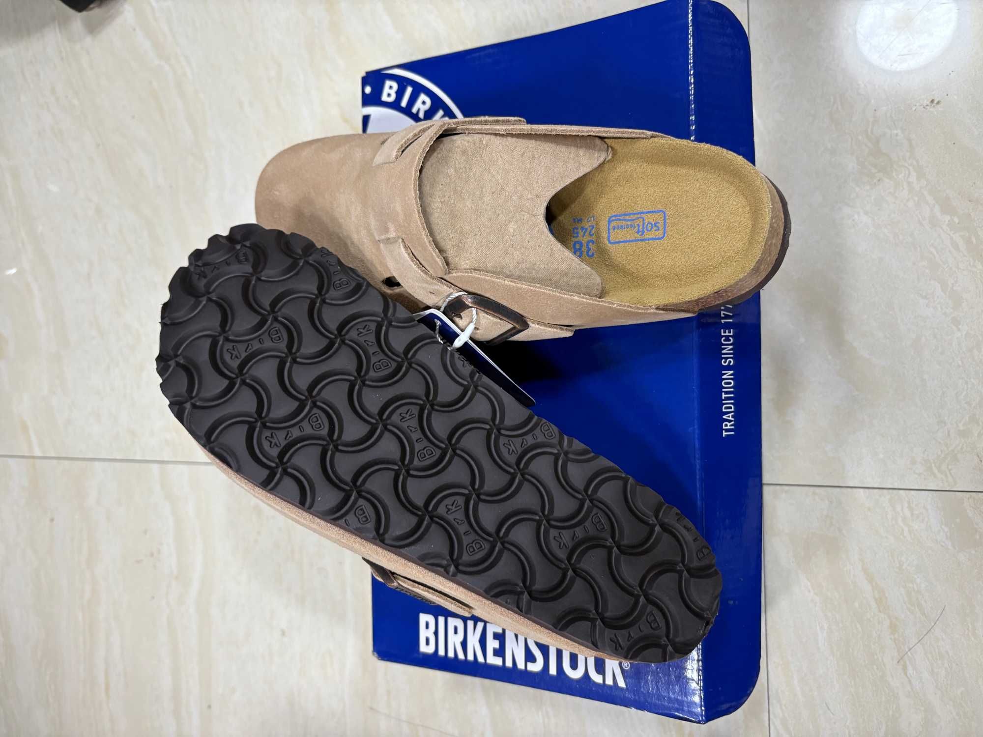 "Buty damskie i męskie" Klapki Birkenstock Brązowy r.38