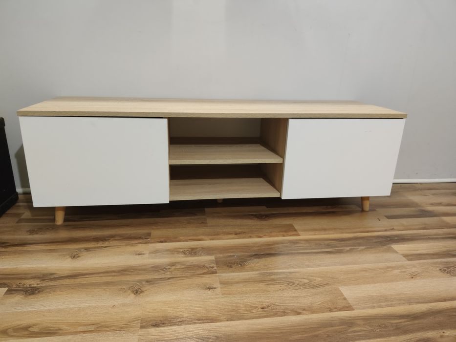 Komoda szafka RTV biała drewno