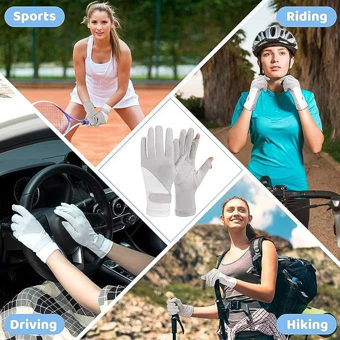 Luvas de protecção solar UV para mulher ciclismo condução manicure