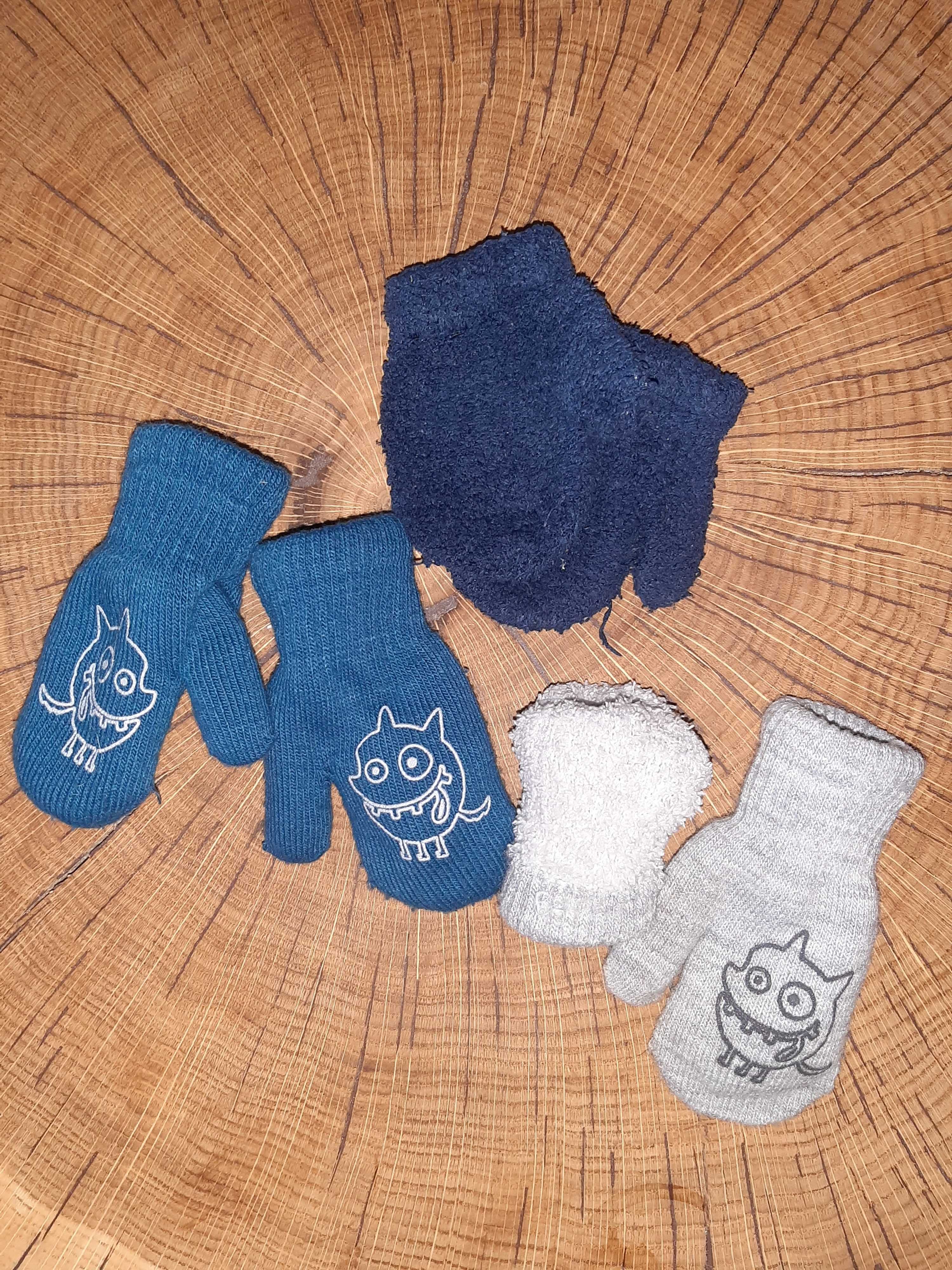 Czapki i rękawiczki chłopięce 86-92 zestaw