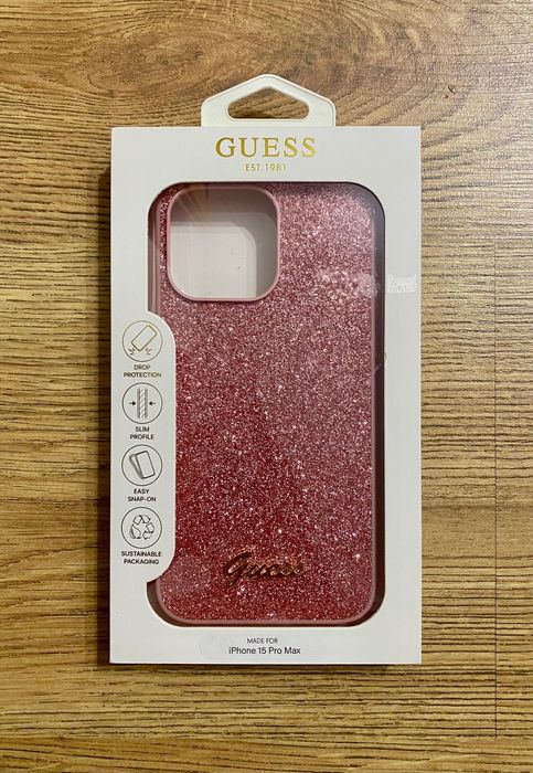 Obudowa na telefon Guess - IPhone 15 Pro Max, nowa, rózowa, złota