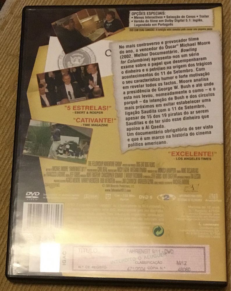 DVD “FAHRENHEIT 11/9” de Michael Moore