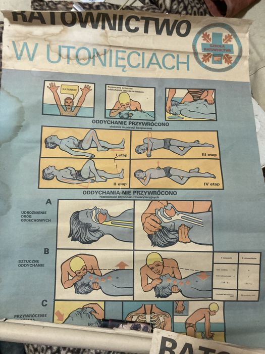 Plakat PRL zdrowie zielony