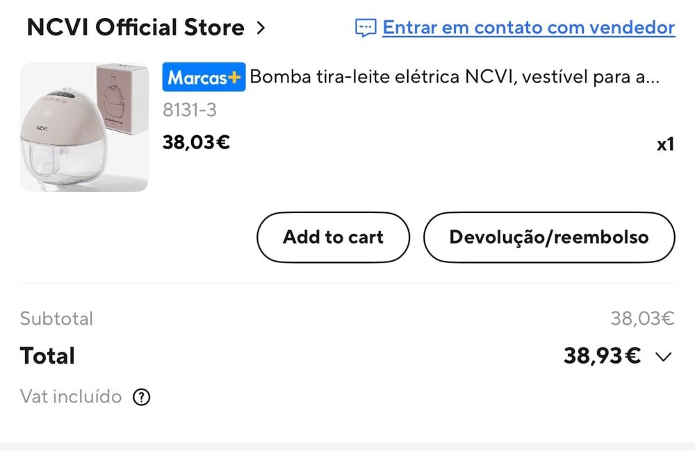 Vendo bomba Extratora de leite