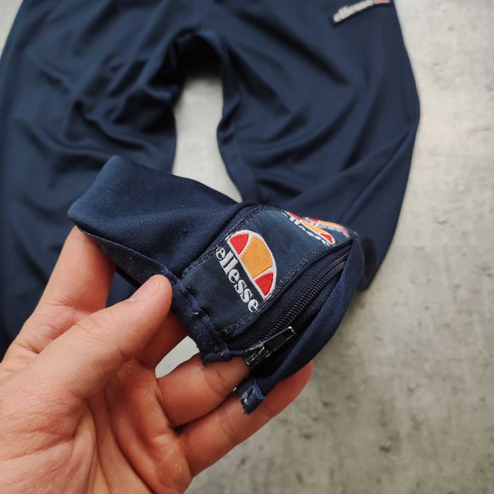 MĘSKIE Dresy Sportowe Joggery Granatowe Ellesse Lampas Suwak Casual