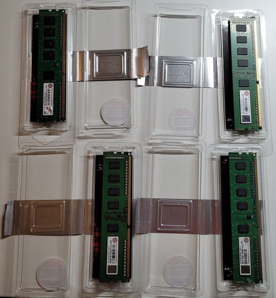 DDR3 4szt po 2GB 1333MHz PC3-10600 Transcend CL9 1Rx8 Dimm  8GB DDR3