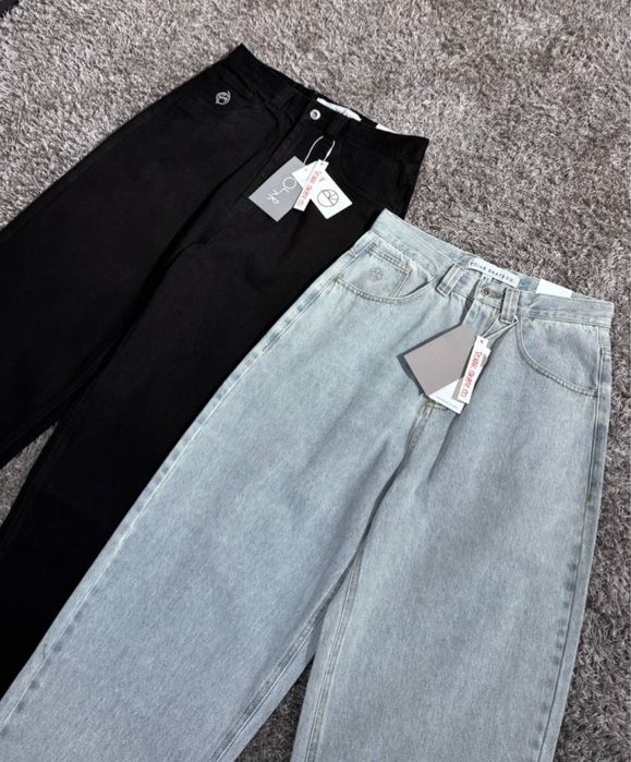 Чоловічі джинси  POLAR 93 Jeans широкі, чорні/блакитні