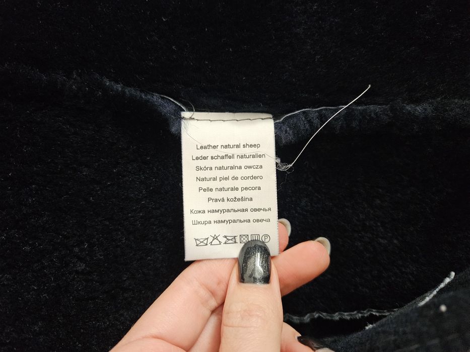 Kożuch damski, płaszcz zimowy, kożuszek S futro owcze